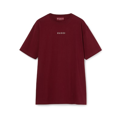Cotton jersey T-shirt in Rosso Ancora red | GUCCI® US