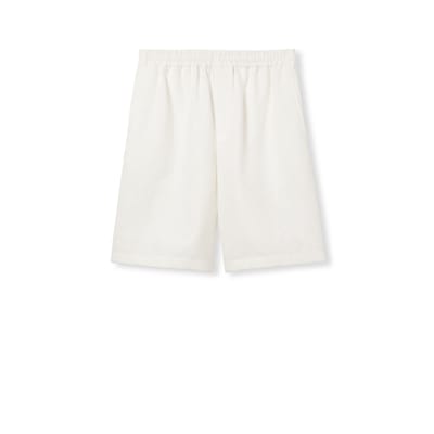 商品画像：Linen blend GG canvas shorts in white | GUCCI® US 2