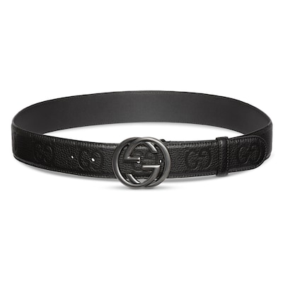 GUCCI グッチ インターロッキング GGベルト 人気】 GUCCI グッチ GG インターロッキング ベルト ブラック 黒