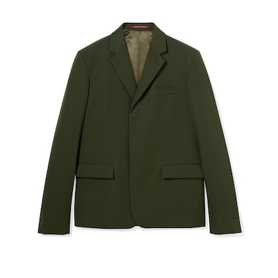 Embossed wool gabardine jacket in forest green | GUCCI® US Embossed wool gabardine jacket in forest green | GUCCI® US