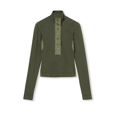 Cotton rib long-sleeve T-shirt in forest green | GUCCI® US Cotton rib long-sleeve T-shirt in forest green | GUCCI® US