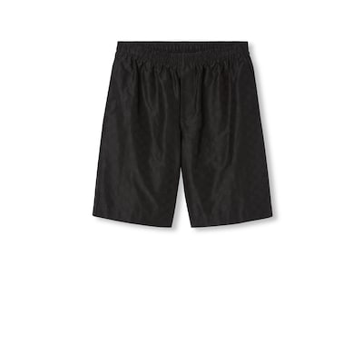 Cotton-silk GG faille short shorts in black | GUCCI® US Cotton-silk GG faille short shorts in black | GUCCI® US