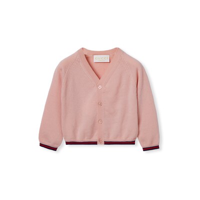 GUCCI カーディガン　キッズ　アウター　パーカー　8A 120ほど Children's GG wool jacquard cardigan in light grey and grey