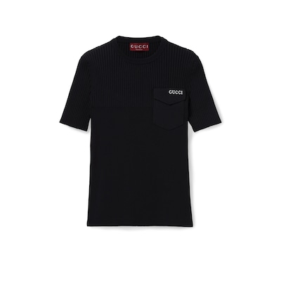 GUCCI ブラック トップス S Printed cotton jersey hooded sweatshirt in navy | GUCCI® CA