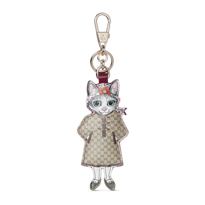 グッチ日本限定 ヒグチユウコ猫(ボー)GGキャンバス チャーム