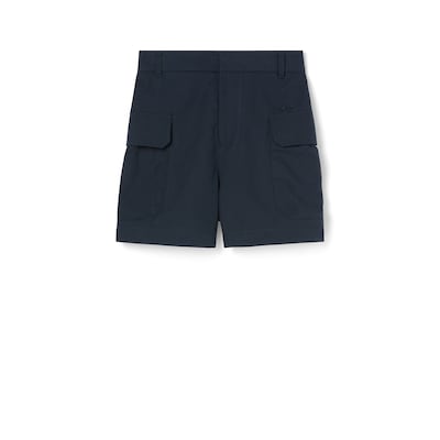 エンブロイダリー付き コットンキャンバス ショートパンツダーク