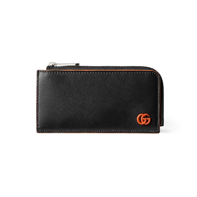 スピード配送◆送込【GUCCI】GGジップカードケース ダブルG ジップ カードケースブラック ソフトレザー | GUCCI公式