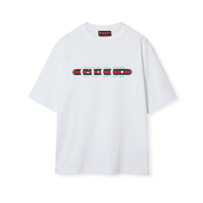 【公式】 Cotton jersey T-shirt with print in white | GUCCI® US Tシャツ(半袖/袖なし)