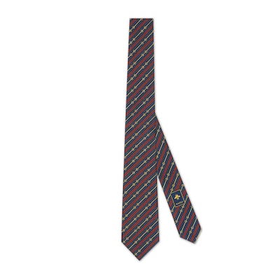 GG シルクジャカード ネクタイネイビー＆レッド | GUCCI公式