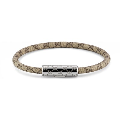 Bracelet with GG detail in beige and brown GG Supreme