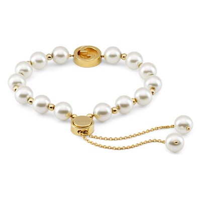 2024年最新海外 in bracelet pearl Interlocking Gucci light brass gold-toned その他