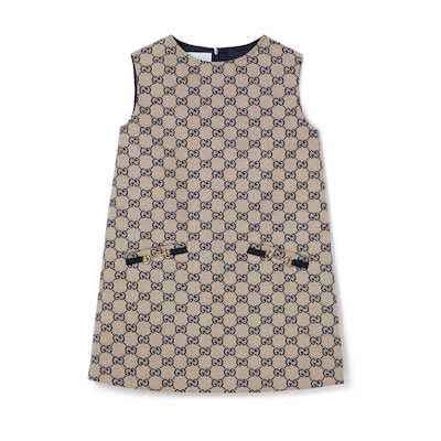 【GUCCI】DESS WITH PATTERN●87857 Gucci GG-embroidered Monogram Shift Dress | Pink | FARFETCH