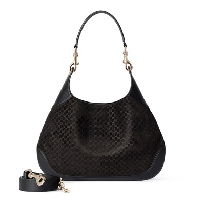 グッチ B〕ラージ ショルダーバッグブラック スエード | GUCCI公式