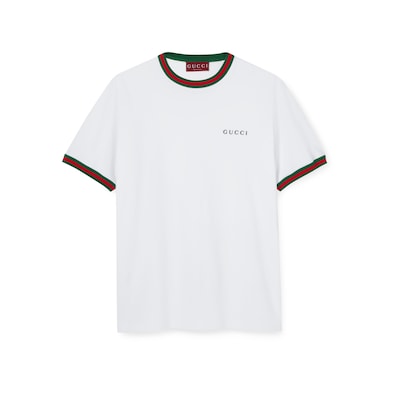 【関税・送料込】GUCCI エンブロイダリーコットンTシャツ エンブロイダリー付き コットンジャージー Tシャツホワイト