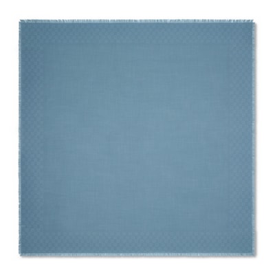 GG wool silk jacquard shawl in light blue | GUCCI® SG