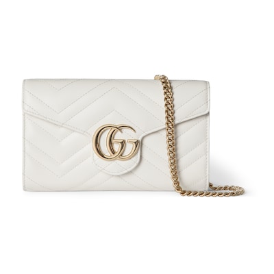 GGマーモント〕チェーンウォレットホワイト レザー | GUCCI公式