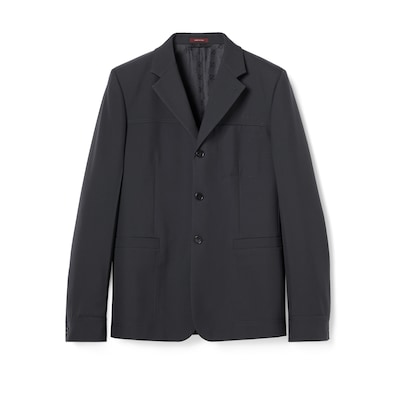 Single-breasted wool twill jacket in dark grey | GUCCI® LU
