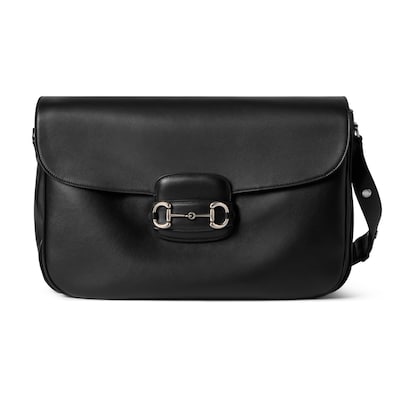 GUCCI グッチ　ホースビット　レザー　ボディバッグ グッチ ホースビット 1955〕ラージ クロスボディバッグブラック