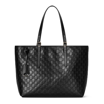 ★新作★ GUCCI GGエンブレム ラージ トートバッグ 815213AAFDV GGエンブレム〕ラージ トートバッグブラック GGレザー | GUCCI公式