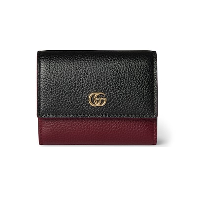 Gucci オンライン限定 ダブルG バイカラー ミニ ウォレット ダブルG バイカラー ミニ ウォレットブラック&レッド レザー