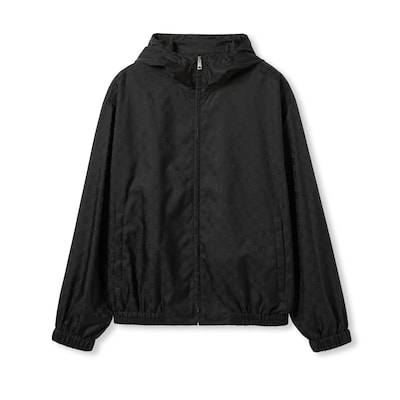 GGナイロン ジャカード ジップジャケットブラック | GUCCI公式