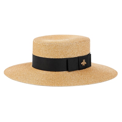 GUCCI ☆ラメ ファブリック パピエ ハット Lamé papier hat in black and gold lamé | GUCCI® US