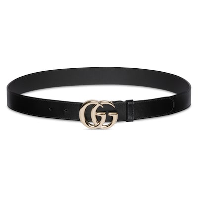GUCCI ダブルGロゴ ベルト 黒 Gucci 黒レザーベルト ダブルGロゴ