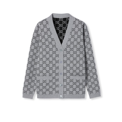GUCCI クマ柄 ニットカーディガン　テディベア ジャカード ウール 極美品 GUCCI クマ柄 ニットカーディガン テディベア ジャカード ウール