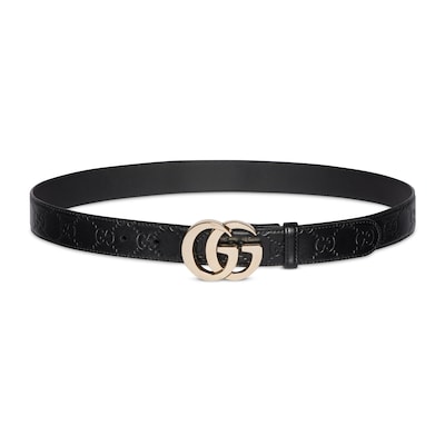 ミ*ミ様 GUCCI GGパターン ベルト GG Milano belt in black GG leather | GUCCI® SG