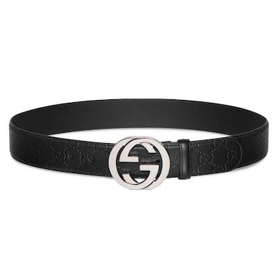 Gucci ベルト　ブラック Men's Black Gucci Signature Leather Belt | GUCCI® MX