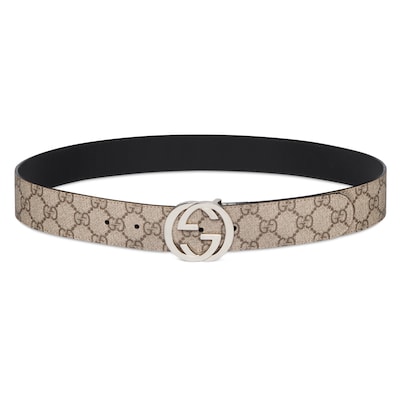 GG Supreme / Black Leather Reversible Belt | GUCCI® MX