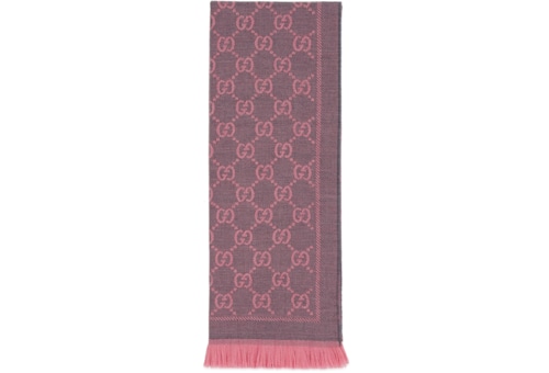 スカーフ GUCCI FW25 STEN SCARF GG LOGO LANA (133483 3G200 1272) Grey GG Jacquard Pattern Knitted Scarf | GUCCI® PL