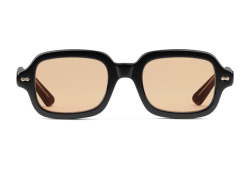 Rectangular frame acetate sunglasses in Black Orange Undefined GUCCI SI