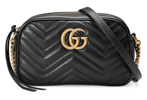 GG Marmont small shoulder bag in Black Leather GUCCI SI