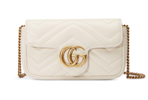 【GUCCI】グッチ Gg Marmort Mini Bag GG Marmont mini shoulder bag in light grey leather | GUCCI® US