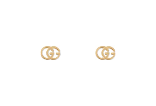 GUCCI GG Running Diamond Earrings Hoop 18K White Gold box