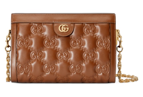 GG Matelassé small bag in Brown Leather | GUCCI® SI