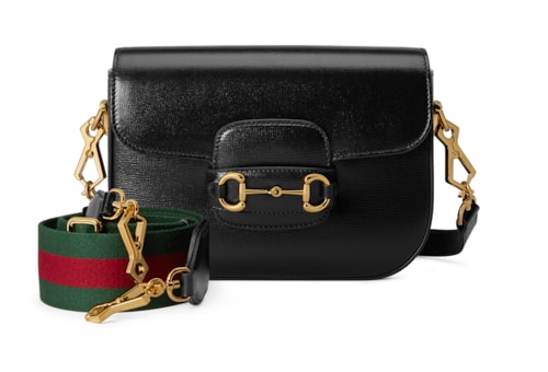 【関税&送料込】Gucci Black Leather Gucci Horsebit 1955 Cros 658574_18YSG_1060_001_077_0067