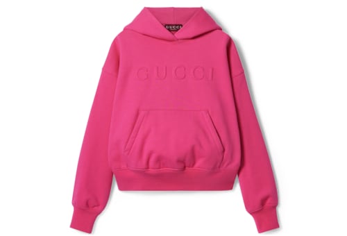 Cotton jersey hooded sweatshirt in Pink Ready to wear GUCCI SI