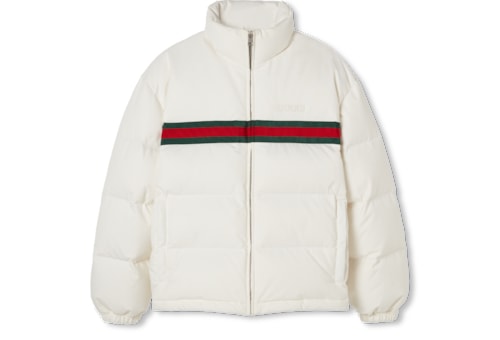 Polyester twill bomber jacket in White Ready-to-wear | GUCCI® SI