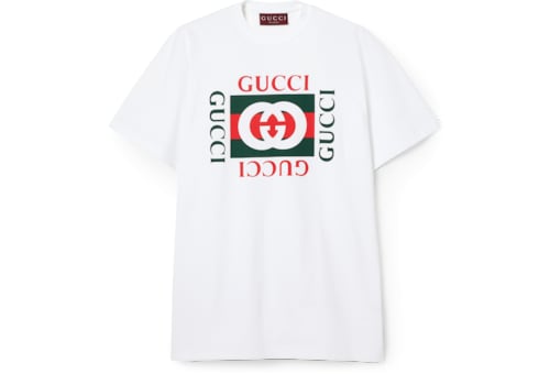 ◆PATOU◆T-SHIRT IN JERSEY DI COTONE CON STAMPA LOGO T-shirt in jersey di cotone con logo in Bianco - Patou