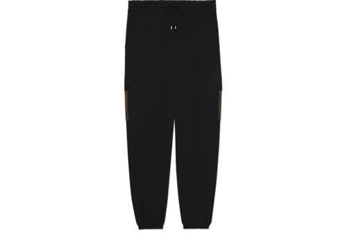 Cotton jersey jogging trouser with Web in Black Ready-to Cotton jersey jogging trouser with Web in Black Ready-to