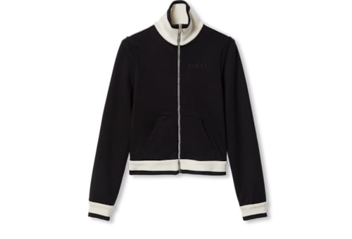 GUCCIジャケット Cotton fleece zip jacket in Black Ready-to-wear | GUCCI® SI