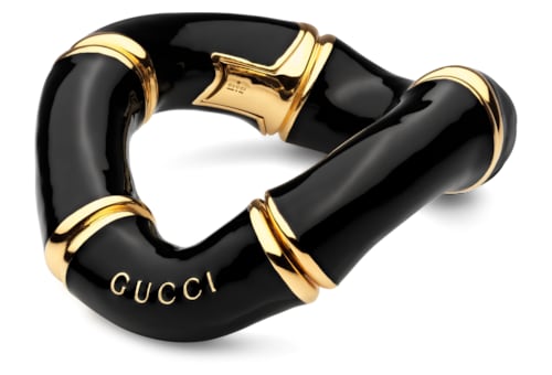 Gucci Bamboo cuff bracelet in Undefined Enamel Gold-toned