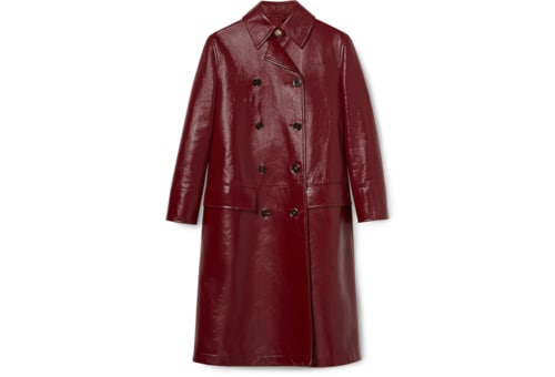 レザージャケット・コート Gucci Double-Breasted Coat In Glossy Leather Shiny leather double-breasted coat in Bordeaux Ready-to-wear
