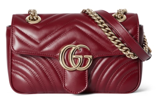 GG Marmont mini shoulder bag in Red Leather | GUCCI® SI