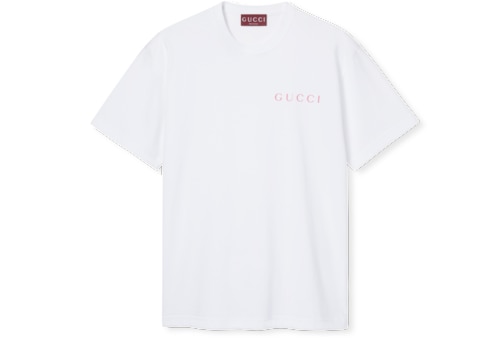 24SS new/GUCCI ロゴ入りシルク＆コットンTシャツ T-Shirt White Gucci White Interlocking G-Cotton T-Shirt – ICETIME LUXE
