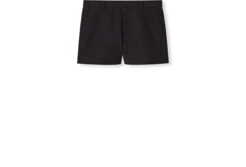 Cotton canvas shorts with embroidery in Black Ready-to-wear