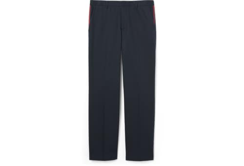 グッチ Cotton and silk tweed trousers パンツ Printed silk pants in pink and rosso ancora red | GUCCI® US