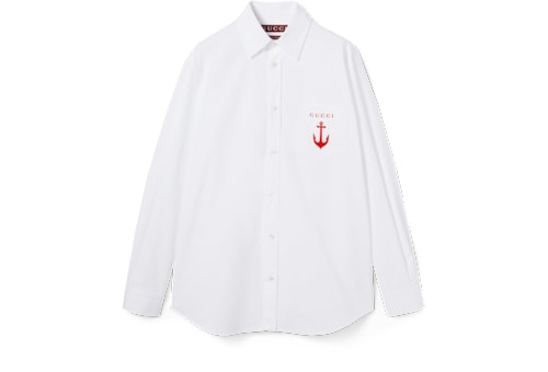 Tシャツ・カットソー Off-White Embroidered poplin oversize shirt ASOS DESIGN boxy oversized poplin shirt with chest